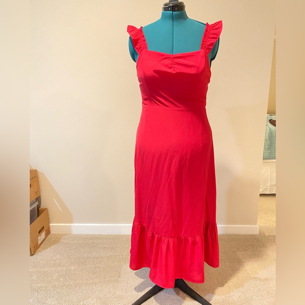 Lulu's Vibrant Pink Midi Dress